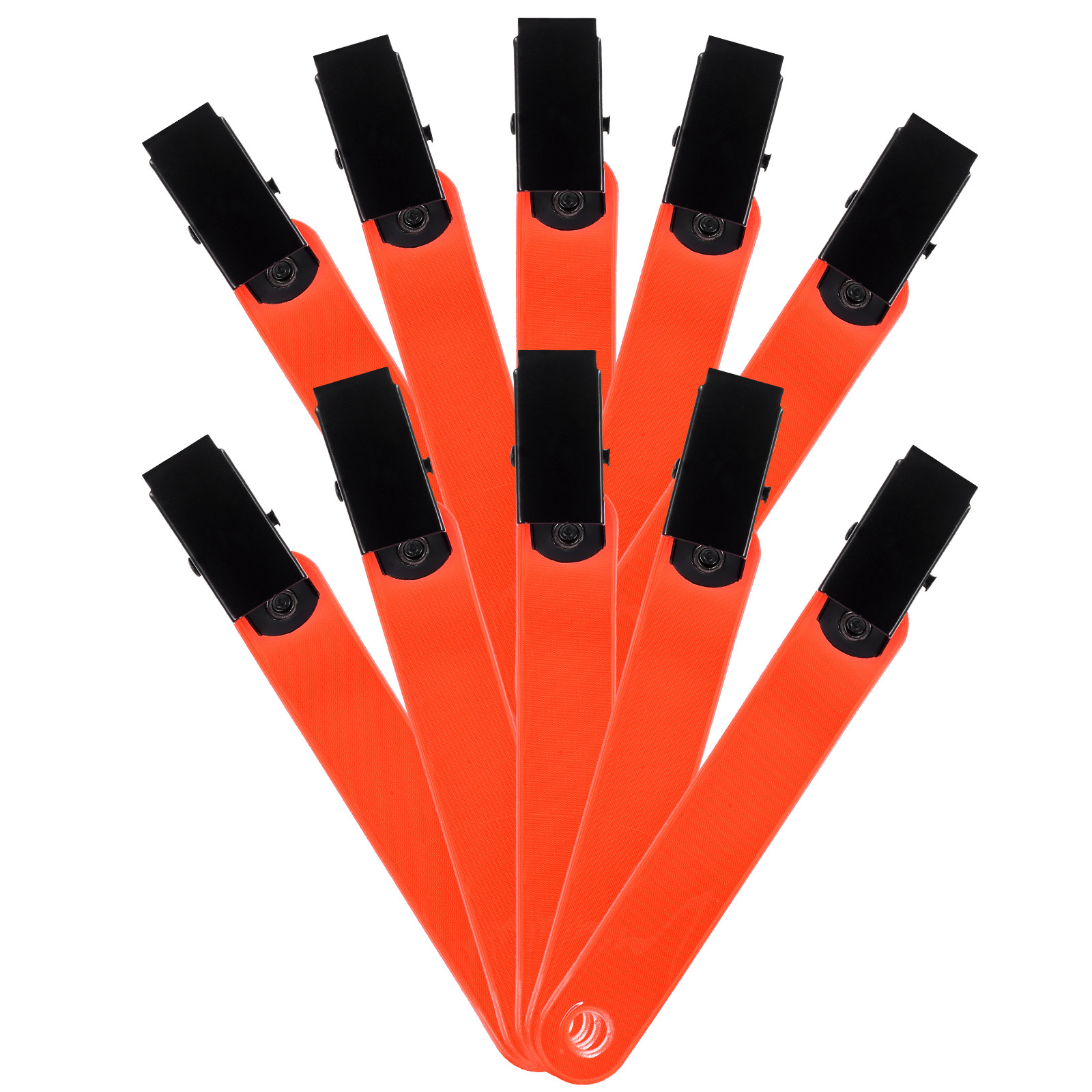 Running Visibility Gear - 12 ชิ้น แถบสะท้อนแสงสีฟลูออเรสเซนต์ มองเห็นได้ชัดเจน พร้อมคลิป สำหรับวิ่งกลางคืน